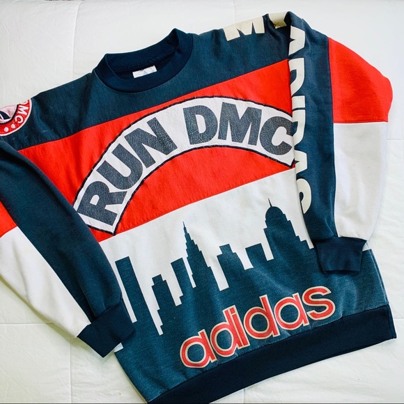 Vtg 1986 RUN DMC x adidas NY Skyline Sweatshirt - Picture 5 of 8